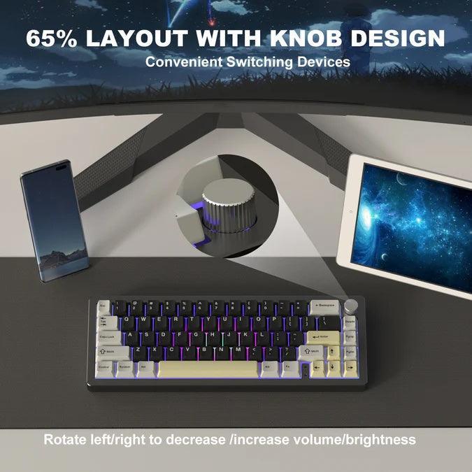 YUNZII AL66 Knob CNC Aluminum Wireless Mechanical Keyboard - CozyDev