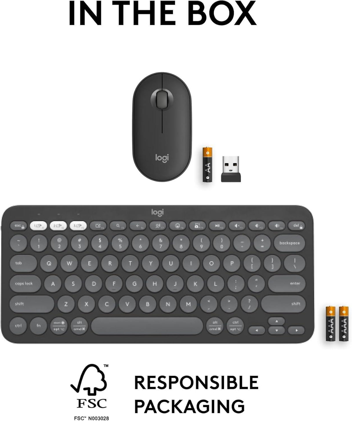 Logitech K380S Pebble 2 Combo Wireless Keyboard & Mouse - CozyDev