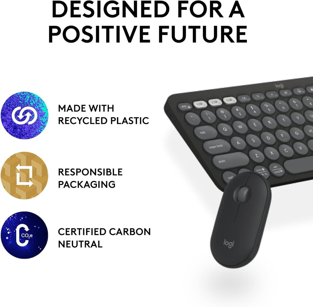 Logitech K380S Pebble 2 Combo Wireless Keyboard & Mouse - CozyDev