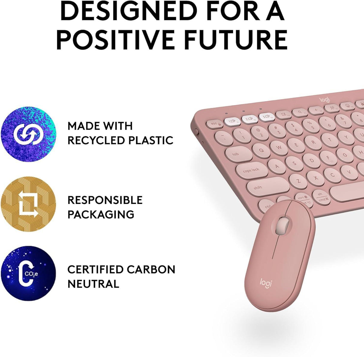 Logitech K380S Pebble 2 Combo Wireless Keyboard & Mouse - CozyDev