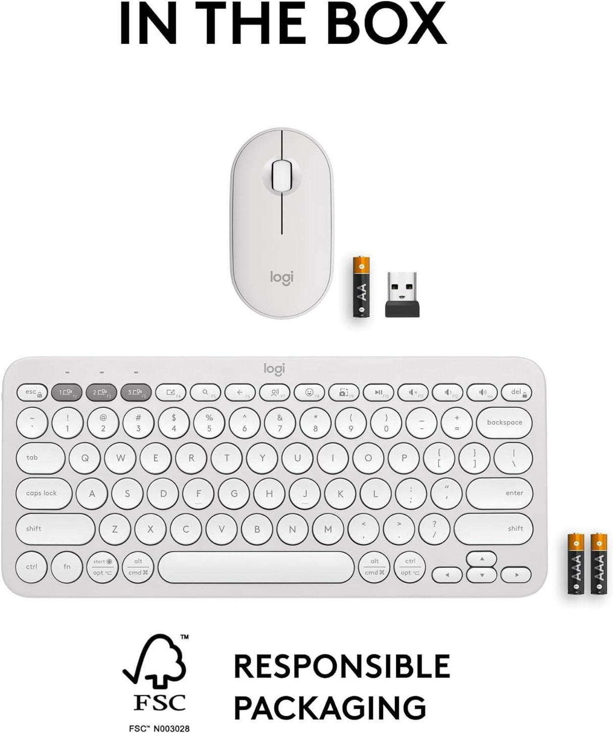 Logitech K380S Pebble 2 Combo Wireless Keyboard & Mouse - CozyDev