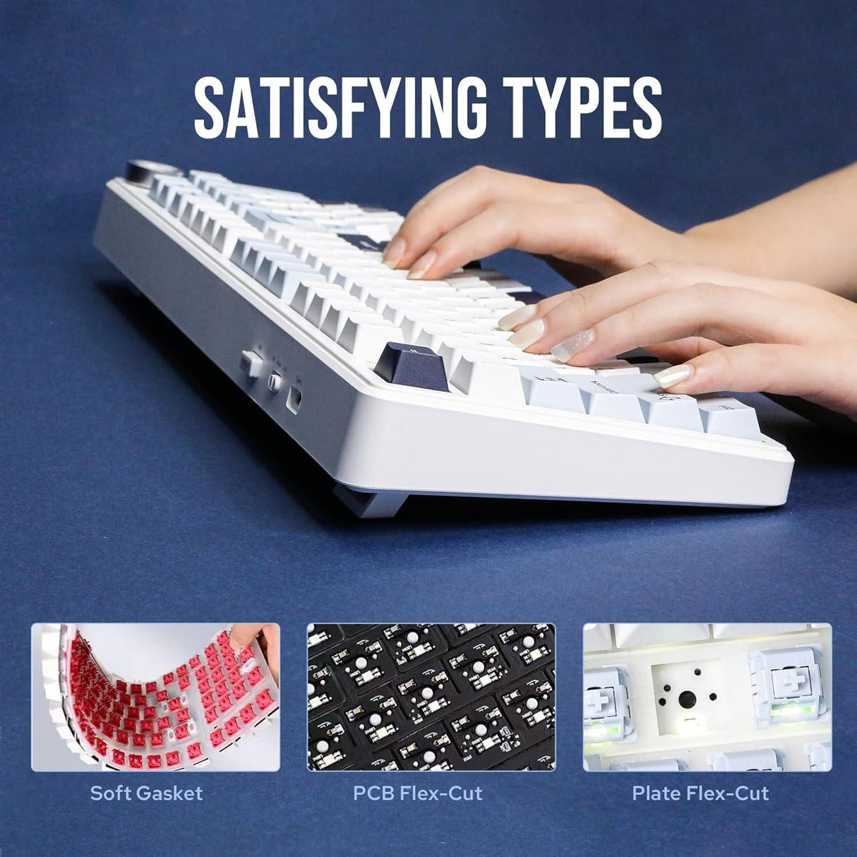 AULA F99 Tri-mode Hot Swappable RGB Mechanical Gaming Keyboard