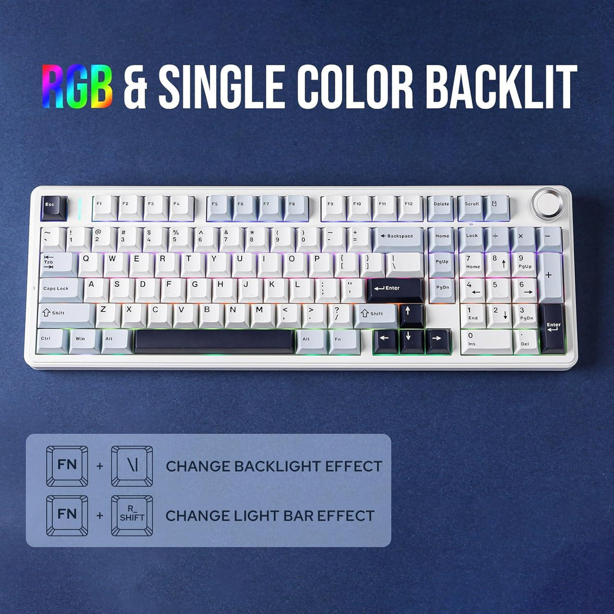 AULA F99 Tri-mode Hot Swappable RGB Mechanical Gaming Keyboard