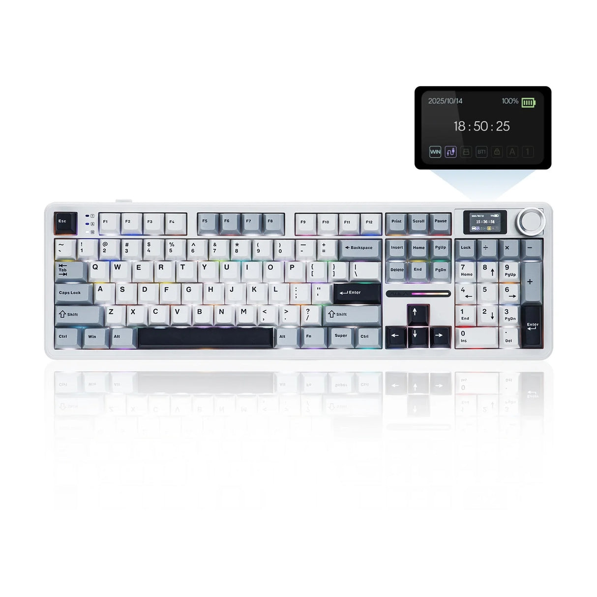 AULA F108 Pro Tri-mode Hot Swappable RGB Mechanical Gaming Keyboard