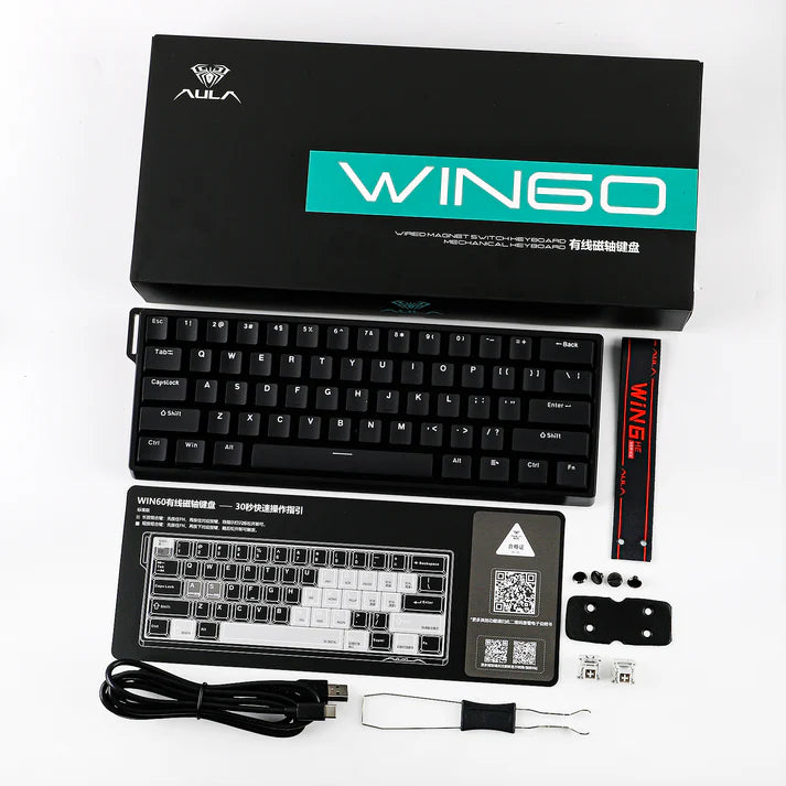 EPOMAKER Aula WIN60 HE 60% Wired Hot Swappable Magnetic Keyboard Hall Effect Switches