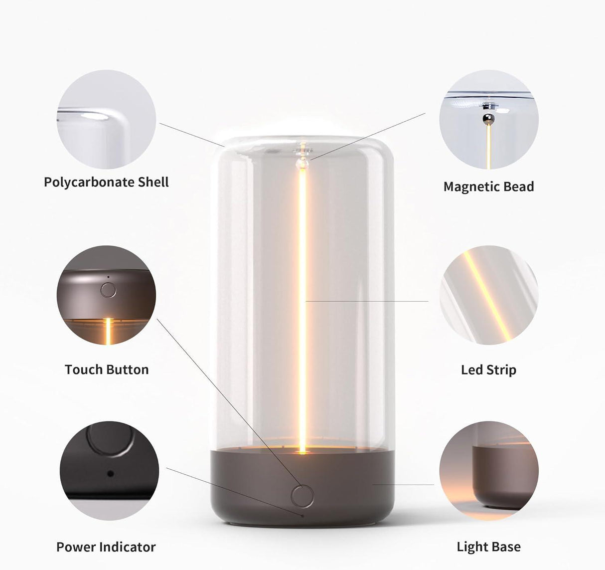 Auge Light Minimalist Table Lamp Cordless LED Rechargeable Modern Night - CozyDev