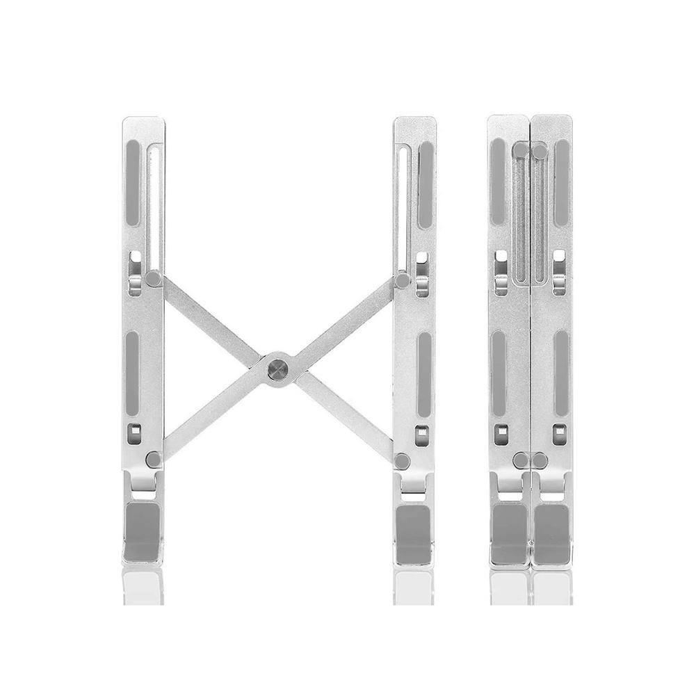 Portable and Foldable Laptop Stand Adjustable Aluminum Silver - CozyDev