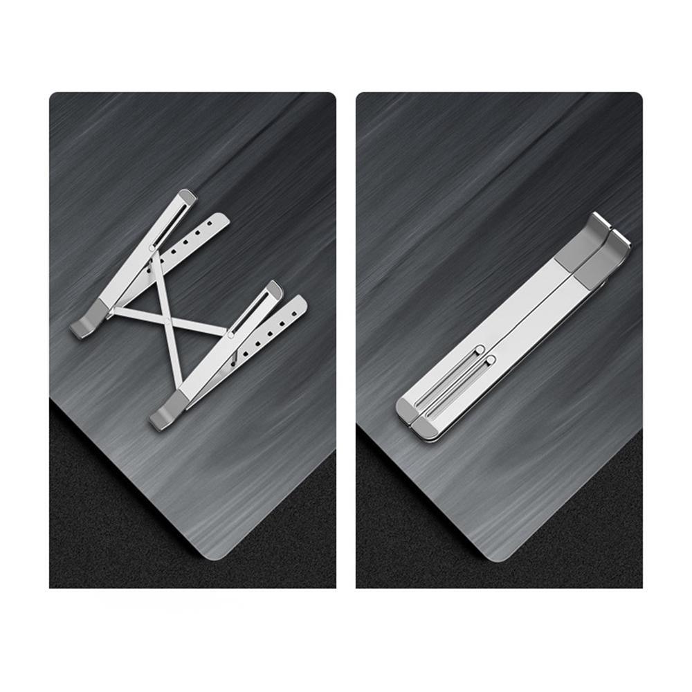 Portable and Foldable Laptop Stand Adjustable Aluminum Silver - CozyDev