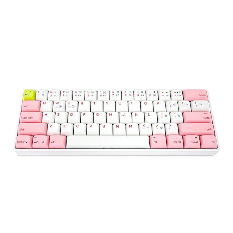 Skyloong GK61 SK61 60% Wired Mechanical Gaming Keyboard White/Pink Colour - CozyDev