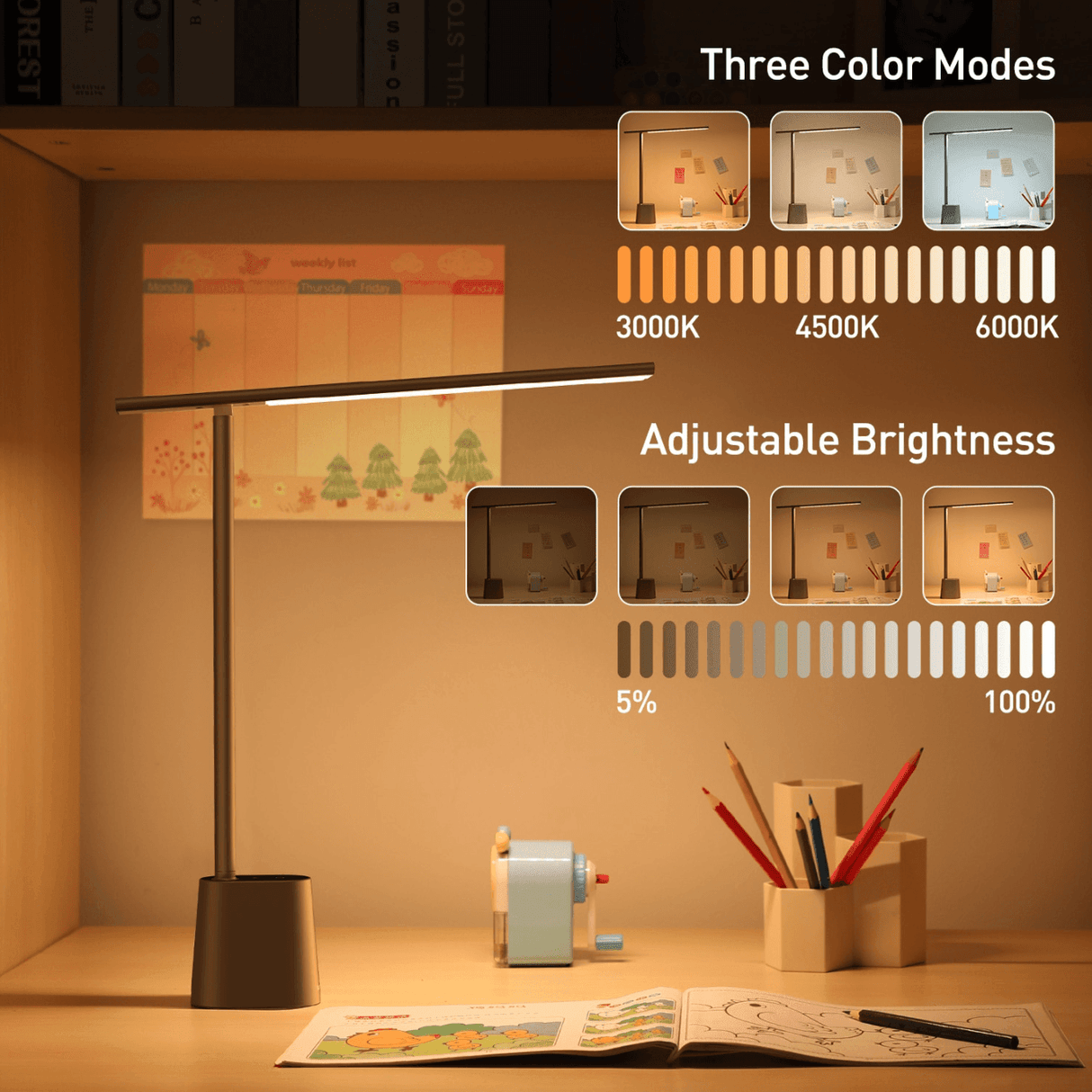 Baseus LED Table Desk Foldable Lamp Bright Bedside Office Study Rechargeable Night Light - CozyDev