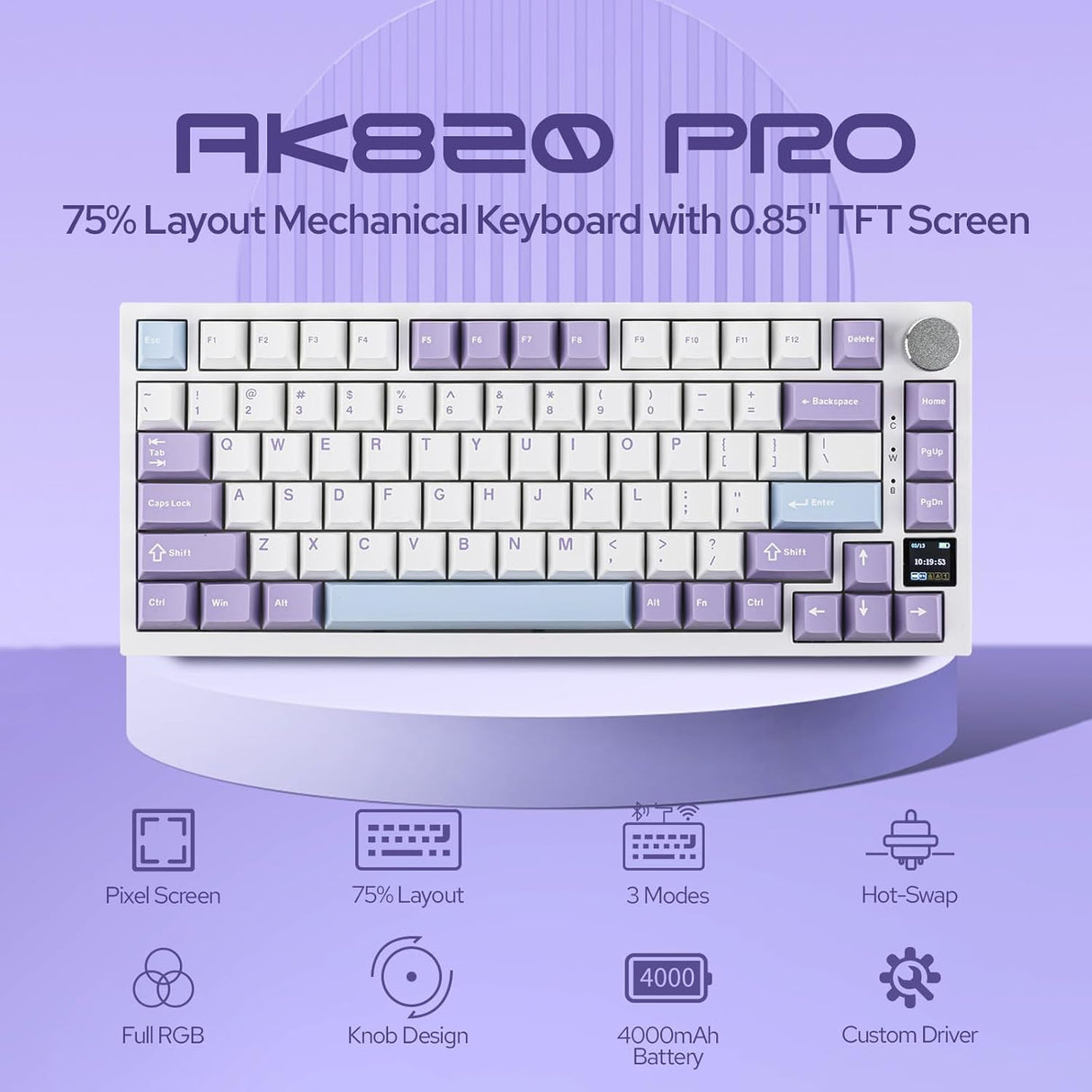 EPOMAKER AJAZZ AK820 Pro 75% Tri-mode Gasket Mechanical Keyboard