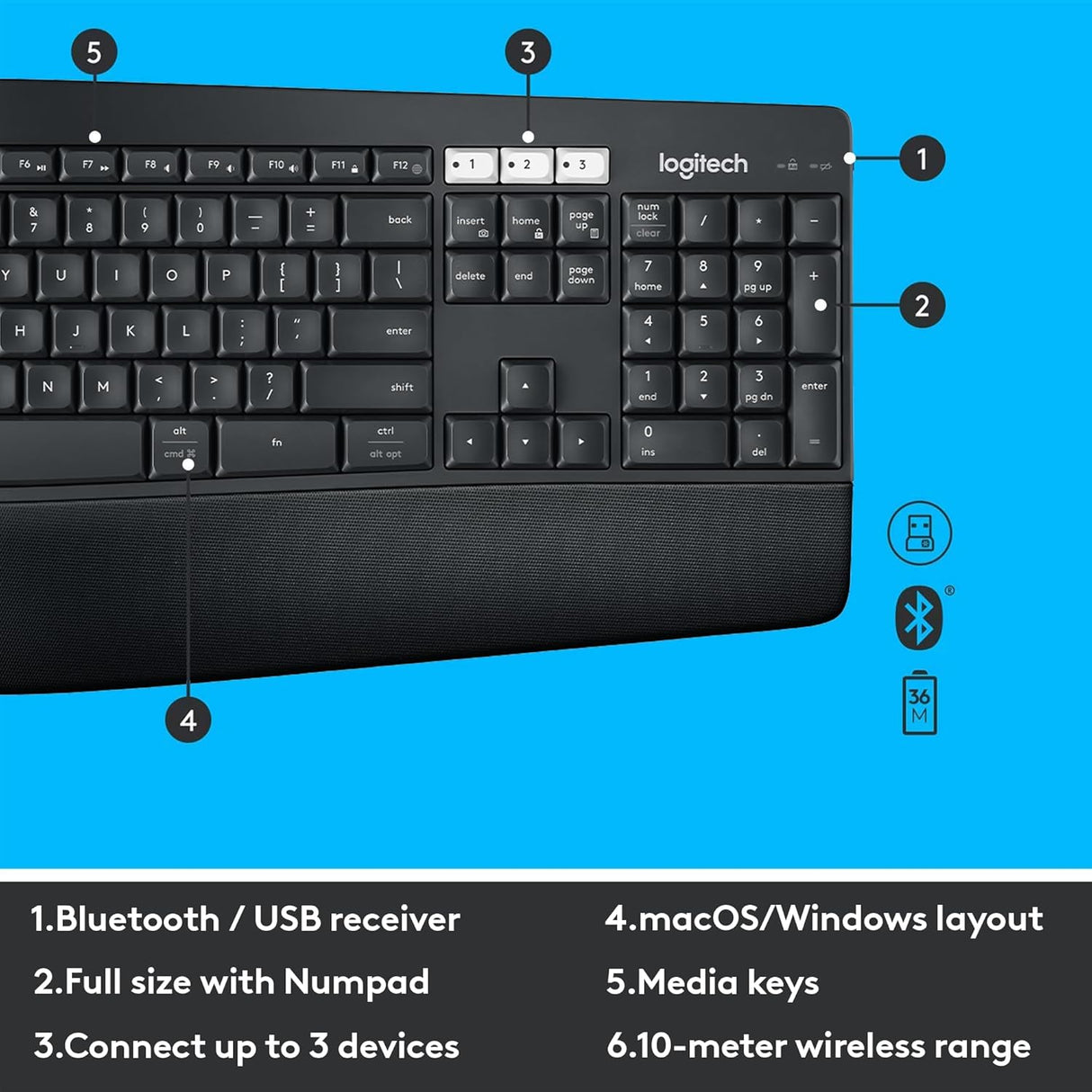 Logitech MK850 Performance Wireless Keyboard and Mouse Combo