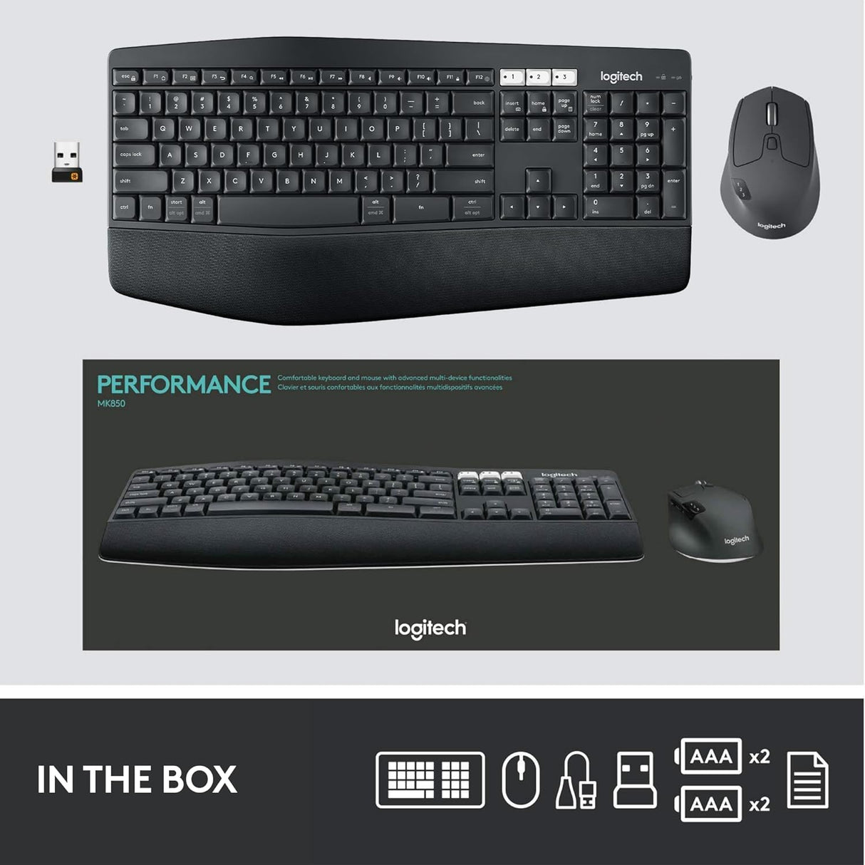 Logitech MK850 Performance Wireless Keyboard and Mouse Combo