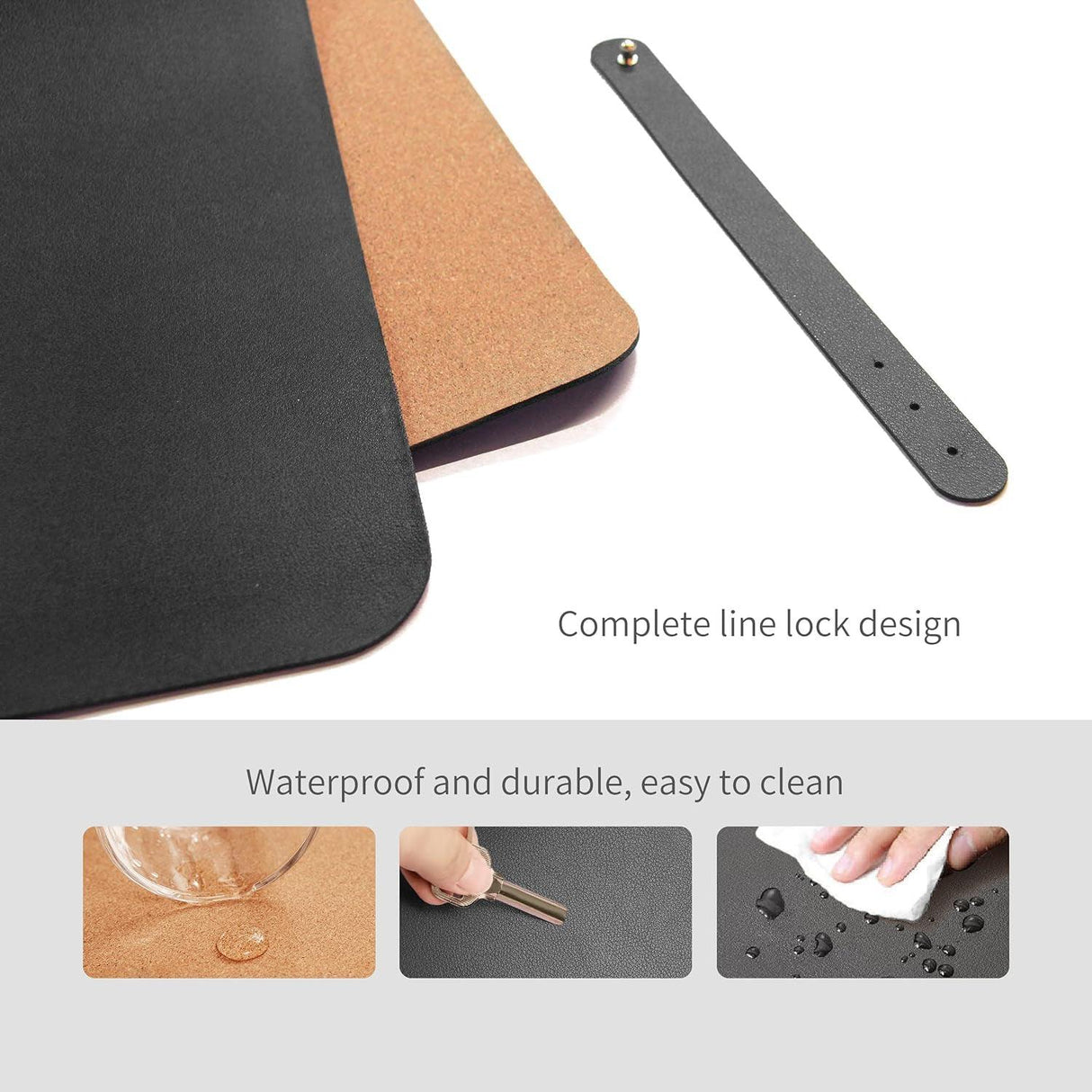 Premium Dual-Sided Large Leather & Wood Mouse Pad - CozyDev