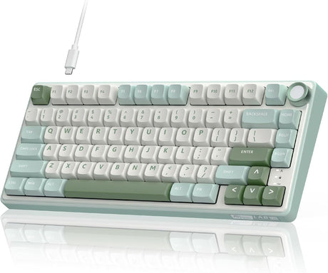 RK ROYAL KLUDGE R75 Tri-Mode Hot Swappable Mechanical Gaming Keyboard - Misty Rain Switch