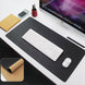 Premium Dual-Sided Large Leather & Wood Mouse Pad - CozyDev