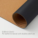 Premium Dual-Sided Large Leather & Wood Mouse Pad - CozyDev