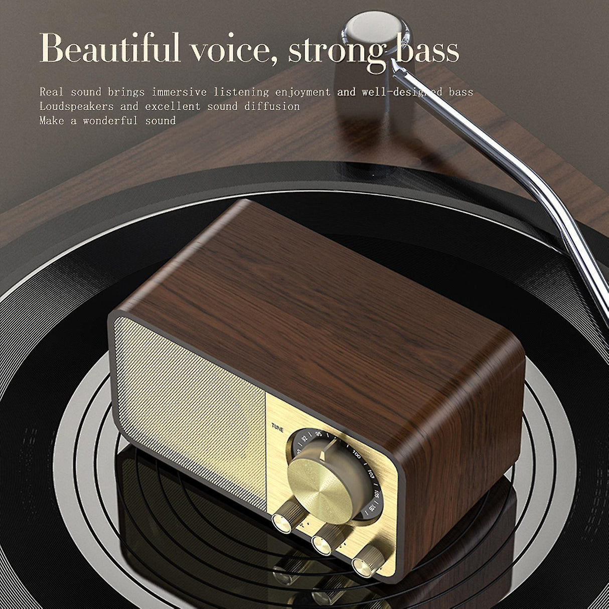 Vintage Wood JY-66 Stereo Bluetooth Speaker - CozyDev