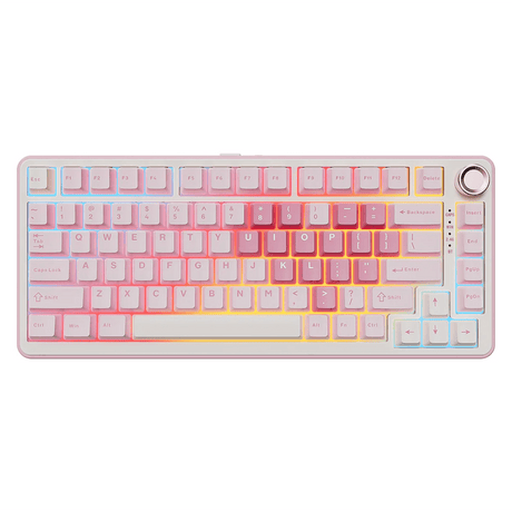 YUNZII B75 Pro Tri-Mode Hot-Swap Wireless Mechanical Keyboard Milk V2 Switch Pink