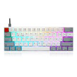 Skyloong GK61 SK61 60% Wired Mechanical Gaming Keyboard White/Grey Colour - CozyDev