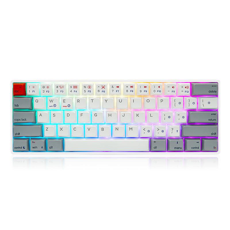 Skyloong GK61 SK61 60% Wired Mechanical Gaming Keyboard White/Grey Colour - CozyDev