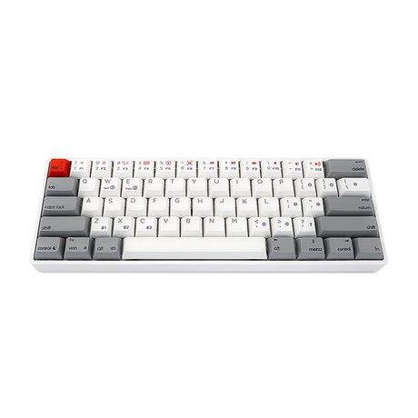 Skyloong SK61 61 Keys Wired/Wireless USB Mechanical Hot Swappable Keyboard PBT Keycap White/Grey Colour - CozyDev