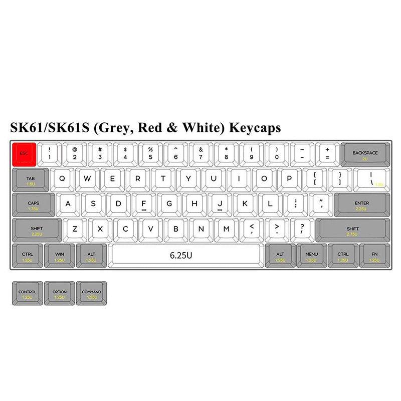 Skyloong GK61 SK61 60% Wired Mechanical Gaming Keyboard White/Grey Colour - CozyDev