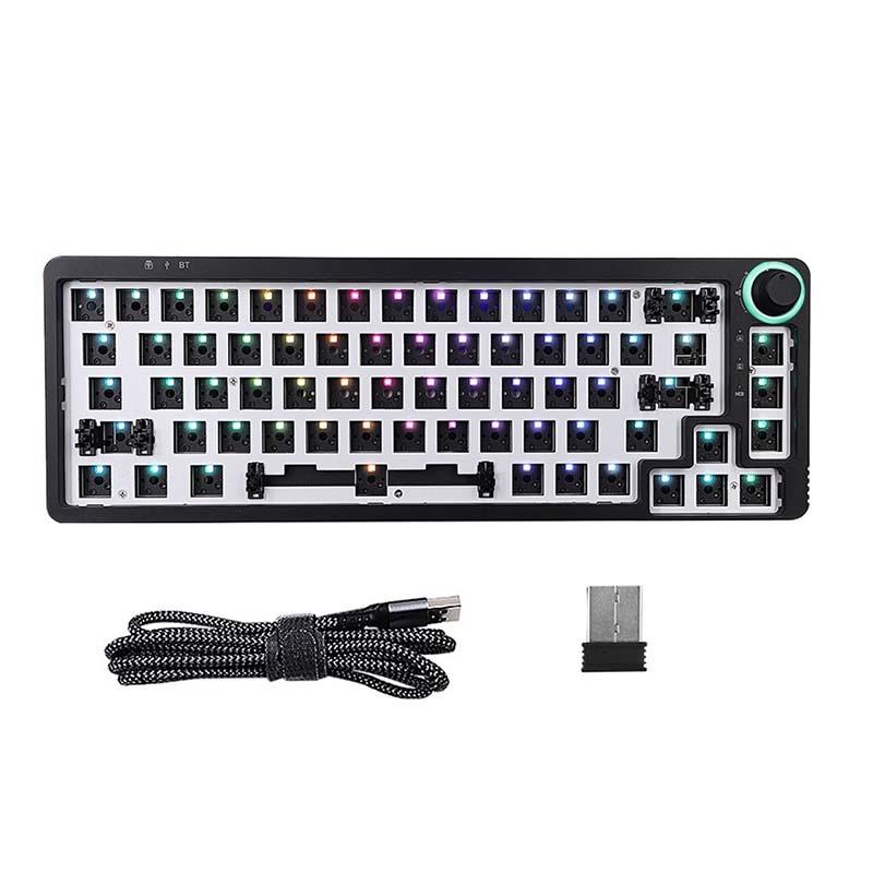 TM680 67 Keys PCB Case RGB Wired Hotswap Mechanical Switch Keyboard Kit with Knob White Color - CozyDev