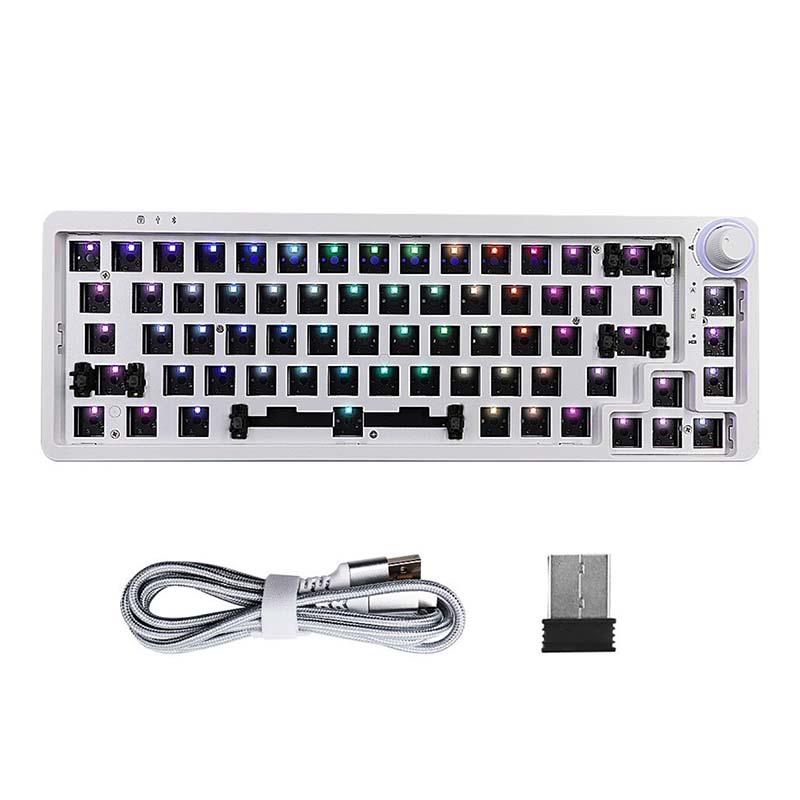 TM680 67 Keys PCB Case RGB Wired Hotswap Mechanical Switch Keyboard Kit with Knob White Color - CozyDev